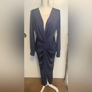 NWT Blueish Purple Boohoo deep v neck dress, US size 8